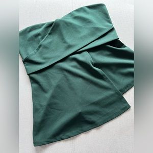 RW&Co. Asymmetrical Green Strapless Top | Size L
